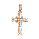 Крест из красного золота с бриллиантами