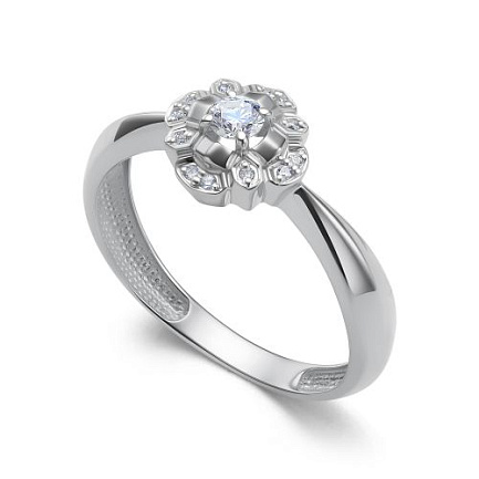 Кольцо из белого золота с бриллиантами