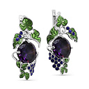 Серьги с английским замком из серебра с фианитами