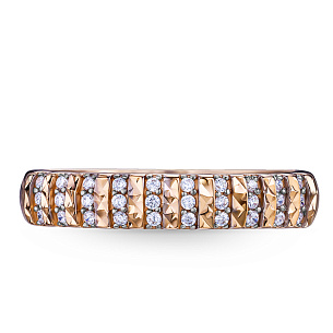 Кольцо из красного золота с фианитом