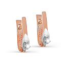 Серьги с английским замком из красного золота с бриллиантами