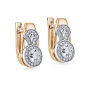 Серьги с английским замком из красного золота с бриллиантами