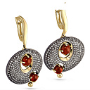 Серьги с английским замком из желтого золота с бриллиантами