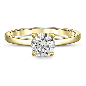 Кольцо из желтого золота с бриллиантом