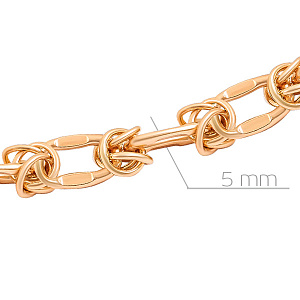 Цепь ручной работы из красного золота, плетение муза