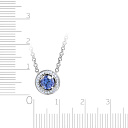 Колье из белого золота с бриллиантами, танзанитом, плетение бельцер (ролло)