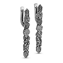 Серьги с английским замком из серебра с бриллиантами