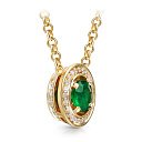 Колье из желтого золота с бриллиантами, изумрудом