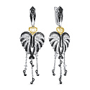 Серьги с английским замком из белого золота с бриллиантами