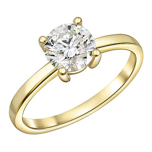 Кольцо из желтого золота с бриллиантом