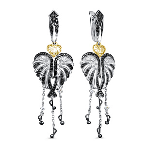 Серьги с английским замком из белого золота