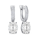 Серьги с английским замком из серебра с фианитом