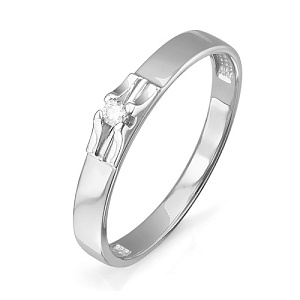 Кольцо из белого золота с бриллиантом