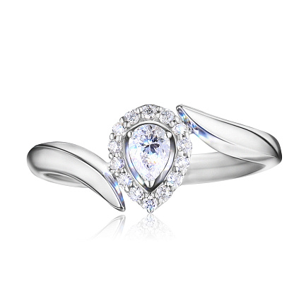 Кольцо из белого золота с бриллиантами