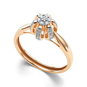 Кольцо из красного золота с бриллиантами