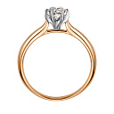 Кольцо из красного золота с бриллиантом