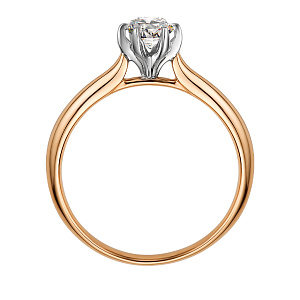 Кольцо из красного золота с бриллиантом