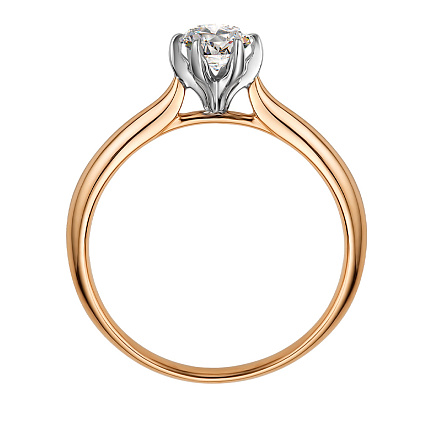 Кольцо из красного золота с бриллиантом