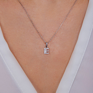 Подвеска из белого золота с бриллиантом