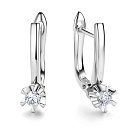 Серьги с английским замком из белого золота с бриллиантом