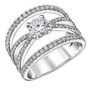 Кольцо из белого золота с бриллиантами