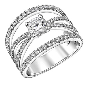 Кольцо из белого золота с бриллиантом