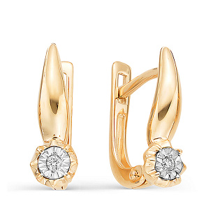 Серьги из красного золота с бриллиантами