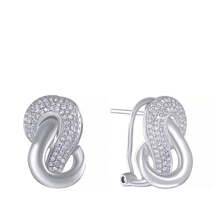 Серьги из белого золота с бриллиантами