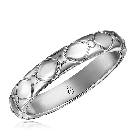 Кольцо обручальное из белого золота