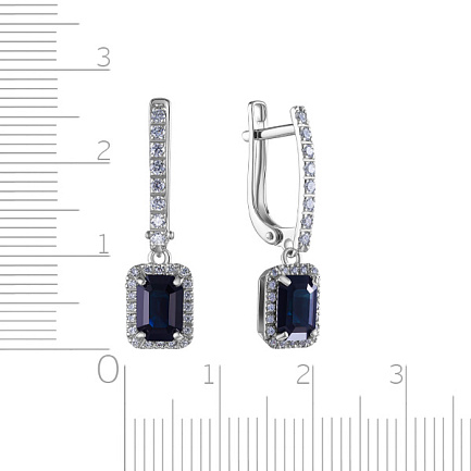 Серьги с английским замком из белого золота с бриллиантами