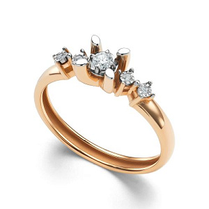 Кольцо из красного золота с бриллиантами