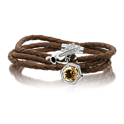 Браслет декоративный из серебра с фианитами