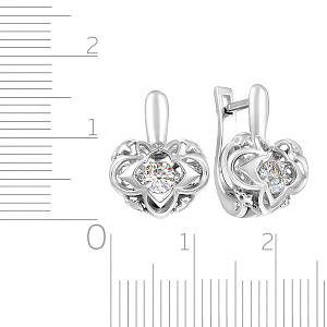 Серьги с английским замком из белого золота