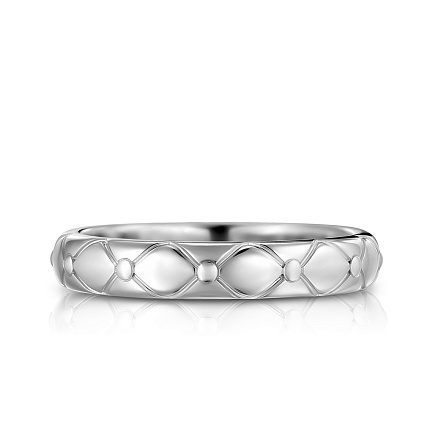 Кольцо обручальное из белого золота