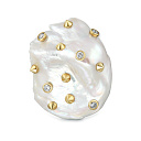 Кольцо из желтого золота с бриллиантами, жемчугом