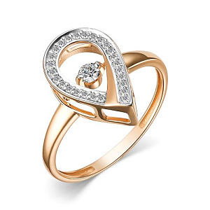 Кольцо из красного золота с бриллиантами