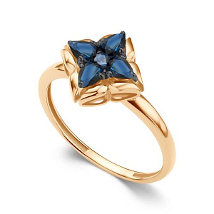 Кольцо из красного золота с сапфирами