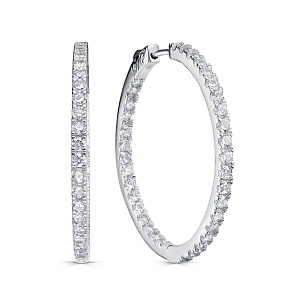 Серьги с английским замком из серебра с фианитом