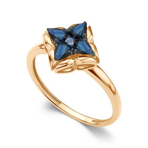 Кольцо из красного золота с сапфиром