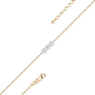 Браслет из красного золота с бриллиантом