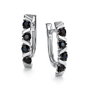 Серьги с английским замком из белого золота с сапфирами