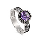 Кольцо из серебра с ситалом, фианитами