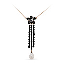 Колье из красного золота с бриллиантами, жемчугом