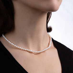 Бусы из красного золота с жемчугом