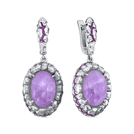 Серьги с английским замком из серебра с фианитами