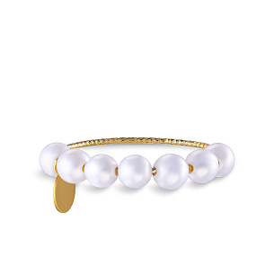 Кольцо из желтого золота с жемчугом