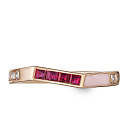 Кольцо из красного золота с бриллиантами, рубинами