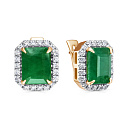 Серьги с английским замком из красного золота с бриллиантами