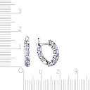 Серьги с английским замком из серебра с фианитом