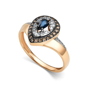 Кольцо из красного золота с бриллиантом